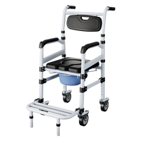 Siège de toilette mobile moderne de haute qualité et durable, chaise de douche confortable sans obstacle, chaise de toilette en aluminium