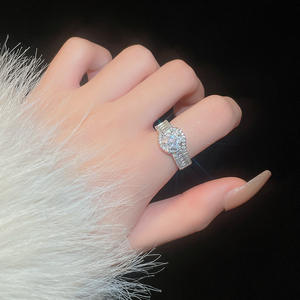 Zircon perle ronde français lumière luxe haute qualité sentiment Index doigt ornement Rare élégance mode en gros anneau ouvert - Product Image 2