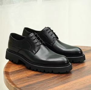 Chaussures Oxford en cuir véritable faites à la main pour hommes, imperméables, antidérapantes, légères, pour mariage, bureau, travail, à enfiler - Product Image 4