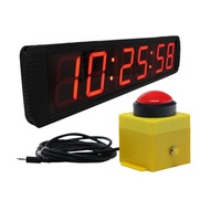 Sistem Pengatur Waktu Elektronik GANXIN 4 Inci 6 Digit Layar Besar Jam Dinding Digital Serbaguna Penghitung Mundur dengan Tombol Tekan Berkabel
