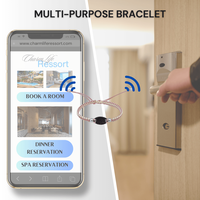 Bracelet NFC Coque de Noix de Coco Cordon Nylon Ajustable Pas d'Application Personnalisation Bracelet OEM/ODM Carte de Contrôle d'Accès Hôtel 213 215