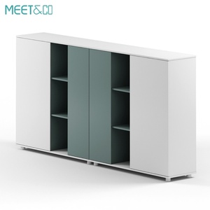 Meuble de bureau modulaire élégant en bois à 2 portes coulissantes, design européen moderne, pour la maison, l'école, l'atelier - Product Image 6