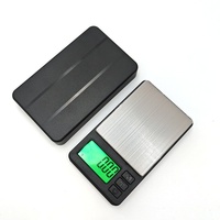 Balance de poche numérique mini haute précision 500g 0.01g, plateforme en acier inoxydable, affichage LED, portable pour l'or, les bijoux, les diamants