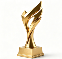 Trophée personnalisé en alliage de zinc avec logo gravé, or, argent, or rose, récompense en métal pour entreprise, sport, compétition scolaire, souvenir, décoration