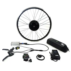 Greenpedel kit de conversão de bicicleta, elétrico, 36v, 48v, 500w, 750w, bldc, roda traseira, com bateria