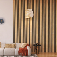 Panneaux muraux acoustiques modernes en lattes de bois avec MDF et polyester pour hôtels et appartements, absorption acoustique, écologiques, akupanel