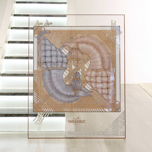 Sciarpa di seta ispirata <span class=keywords><strong>arte</strong></span> della parete in scatola acrilica decorazione murale di lusso per Studio <span class=keywords><strong>Boutique</strong></span> - Product Image 5
