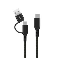 Kabel Pengisian Daya & Data 2in1 USB ke Type-C 6FT 60W dengan Jalinan Tembaga Murni untuk Ponsel.