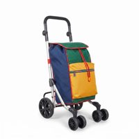 Chariot de courses pliable polyvalent à 6 roues, chariot d'épicerie portable en aluminium, chariot utilitaire imperméable pour le marché et le camping