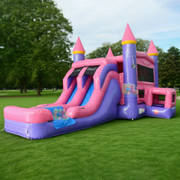 Structure gonflable commerciale en PVC de qualité professionnelle, château de saut avec toboggan et blocs de construction, pour location commerciale, couleur personnalisable