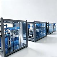 Automatische één-stap inline thermoformmachine voor het produceren van plastic PP verpakkingen voor vers vlees, met verzegelde MAP-trays.