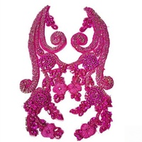 Aplikasi Bordir Motif Bunga Warna-Warni Buatan Tangan dengan Kristal Rhinestone dan Kaca Flatback untuk Pakaian