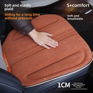 Cojín de Asiento de Coche de Una Sola Pieza de Gamuza con Ventilación Refrescante para Verano, Relleno de Algodón, Estilo Minimalista, Universal para el Asiento del Conductor - Product Image 2