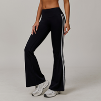 Nude Feeling Pantalon évasé de yoga à jambes larges et serrées, leggings de sport décontractés à taille haute pour la danse