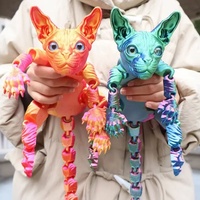 FUSEJOY Grenzüberschreitender Neuer Bestseller Riesige 3D-gedruckte Haarlose Katzenfigur mit Beweglichen Gelenken Dekoratives Geschenk für Altersgruppe 12+