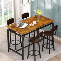 Ensemble de table à manger et de 4 chaises, mobilier de salle à manger moderne, ensemble de table à manger avec tabourets à dossier pour le petit-déjeuner, le déjeuner et le dîner, vente chaude