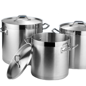 ชุดเครื่องครัวสแตนเลสสำหรับธุรกิจอาหารแบบ OEM/ODM พร้อมหม้อซุปโลหะหูจับคู่ - Product Image 1