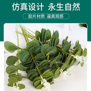 ใบยูคาลิปตัสประดิษฐ์ สีเขียวเข้ม สีขาวขุ่น อุปกรณ์ประกอบฉากงานแต่งงาน สไตล์นอร์ดิก ของตกแต่งบ้าน YJL-32 - Product Image 5
