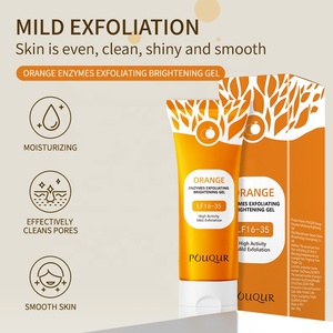 Pouqur 100g cam Enzyme mặt rửa nghệ Lotion dầu vitamin C làm trắng tẩy tế bào chết Gel OEM mặt làm sạch bùn chà dầu - Product Image 3