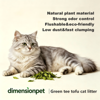 Litière pour chat en tofu agglomérante, biodégradable, écologique, sans poussière, compacte, faible dispersion, support OEM, marque privée