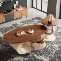 Table basse en bois massif avec cadre en métal, style luxe léger, sensation haut de gamme, petit appartement, salon, meubles de maison, nouveau style chinois