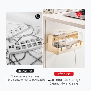 <b>Portable</b> Data Cable Storage with Large Capacity Hidden <b>Socket</b> Modern Square Home Office Cable Tidy Box - Product Image 4