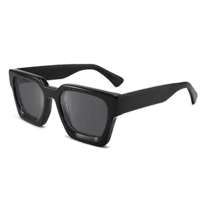 高品质定制标志醋酸纤维太阳镜眼镜男女通用方圆太阳厚框偏光太阳镜