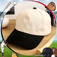 Casquette Snapback Vintage Personnalisable à 5 Panneaux, Casquette de Sport Brodé, Casquette Snapback en Coton Sergé Bicolore, Casquette de Baseball