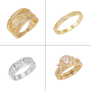 फैशन 14 के सोने ने जिरकोनिया के साथ दो टोन रिंग, इलेक्ट्रोप्लेटिंग गहने निर्माता थोक, यूरोप और अमेरिका में लोकप्रिय - Product Image 2