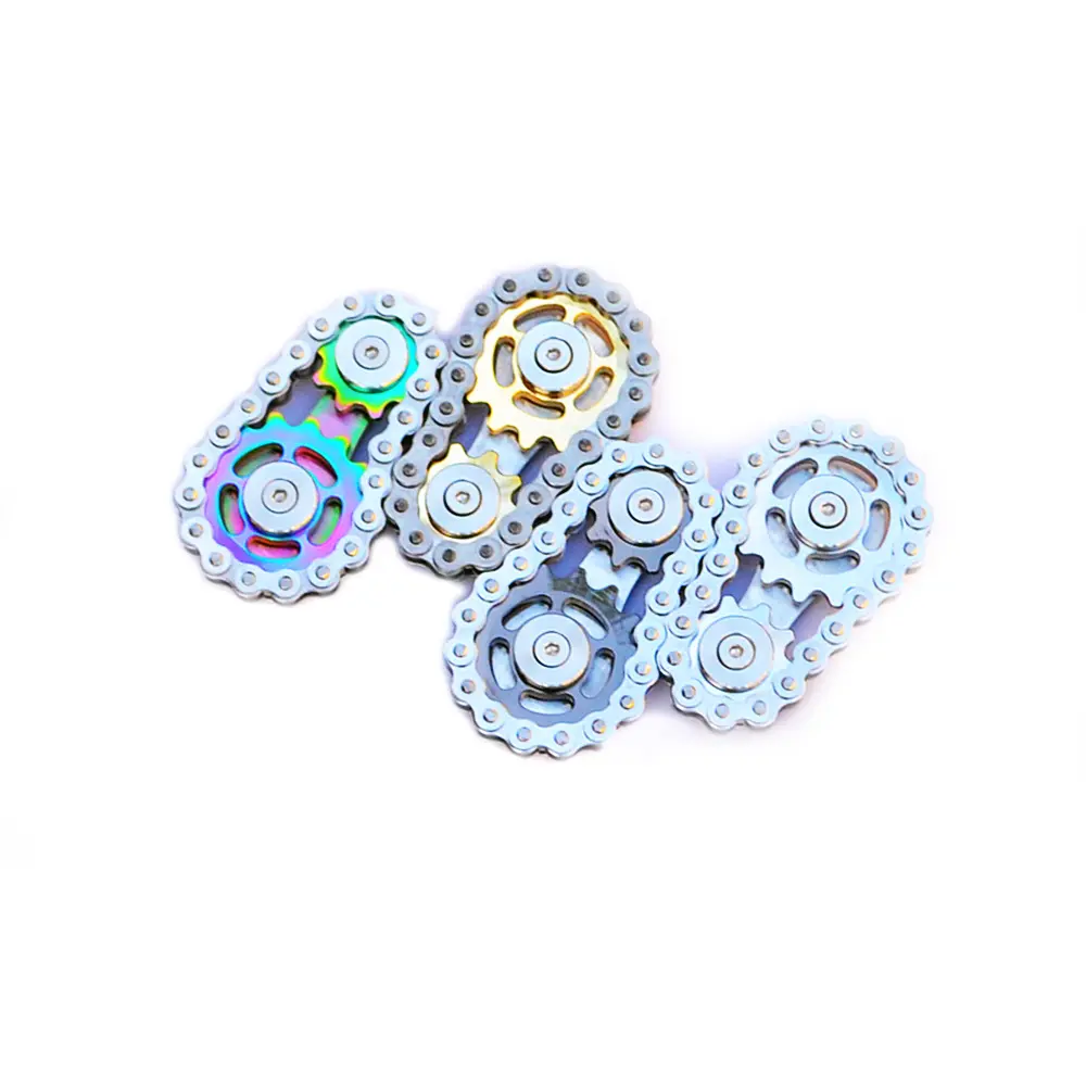 Customized fidget spinner 3d metal wind spinner sprockets gears spinner Chain Fidget