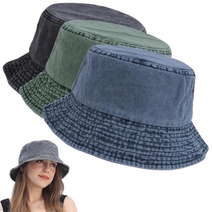 Chapeau Bob Rétro Lavé Unisexe en Toile Anti-UV pour Printemps-Été, Style Décontracté et Tendance pour Adultes - Product Image 1