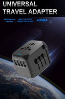 Adaptateur de voyage universel avec prise électrique USB et chargeur USB intelligent de type C