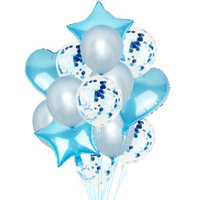Ensemble de ballons or rose, décoration de fête d'anniversaire de mariage, film d'aluminium pentagramme d'amour
