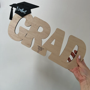 Gift Grad <b>Decor</b> Wooden <b>Graduation</b> Signature Sign - Product Image 2