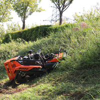 Tondeuse robot à chenilles en caoutchouc, télécommandée, avec moteur diesel 12 CV robuste et démarreur électrique, pour vergers et fermes