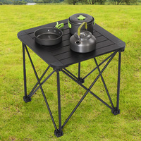Table de camping pliable carrée de taille moyenne pour loisirs en plein air, en alliage d'aluminium, multifonctionnelle, portable, barbecue T3-005