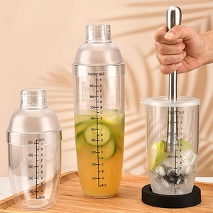 500ml 700ml 1000ml Shaker Tasse Transparent En Plastique Bulle Thé Shaker Tasse Bar Outils Bar Outils - Product Image 2