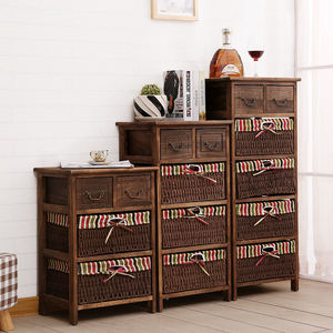 Panier blanc en bois commode chambre minable tables de chevet salle de bain meubles de rangement armoires de salon - Product Image 6