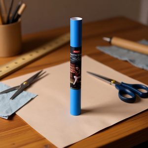 Rotolo di Pelle Sintetica Blu 50x70cm per Artigianato e Progetti Fai-da-Te - Accessorio in Ecopelle Ilan - Product Image 2