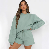Ensemble deux pièces streetwear d'été pour femmes, sweat-shirt à manches longues ample de haute qualité, shorts, prix bas pour les couples, printemps