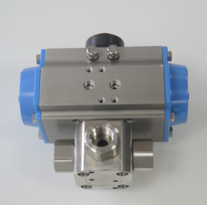 Válvula de Bola Neumática de Cuatro Vías, de Alta Presión, Doble en Forma de L, de Acero Inoxidable X&BBV006 - Product Image 2