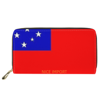 Dompet Panjang Kulit Bendera Saint Lucia dengan Kapasitas Besar, Dompet Kulit Cocok untuk Wanita, Perjalanan, dan Penggunaan Sehari-hari
