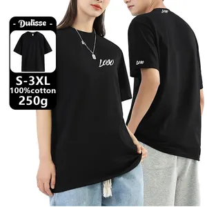 Fabrikant Logo 100 Hoge Kwaliteit Oversized Aanpassen Zwaargewicht Katoen Zwart Drop Shoulder T-Shirt Voor Mannen