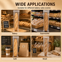 Sacs à pain en BOPP transparents micro-perforés imprimés sur mesure avec fermeture autocollante pour l'emballage automatique des boulangeries