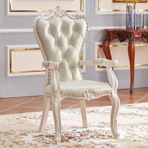 Taburete de Tela Estilo Europeo, Silla de Madera Estilo Princesa con Respaldo para Salón de Belleza o Recepción - Product Image 6