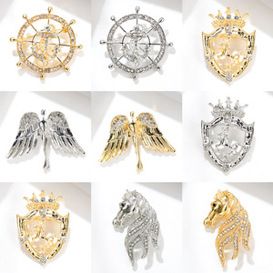 Angel Wing Horse Head Rudder Alloy <b>Brooch</b> for <b>Women</b> Fashion Wedding Engagement Party - Product Image 1