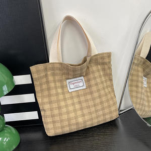 Bolso Tote para Mujer Topvosre, Color Caqui a Cuadros, Estilo Vintage, Gran Capacidad, Bolso Casual para Uso Diario, Verano 2025 - Product Image 1