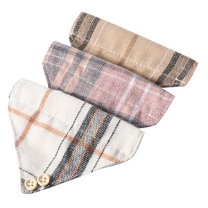 <span class=keywords><strong>Collar</strong></span> de perro de terciopelo a cuadros beige con pajarita Bandana ajustable y conjunto de correa con una campana-para cachorro invierno y primavera - Product Image 2