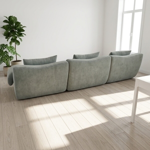 Ensemble de canapés modulaires contemporains minimalistes gris clair pour salon moderne - Product Image 2