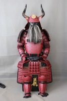 Tam Set Demir Samuray Yoroi Zırhı Oymalı 3D Altın Desenli Miğfer Göğüs Plakası Büyük Geyik Boynuzu Maedate Kabuto Giyilebilir Japon